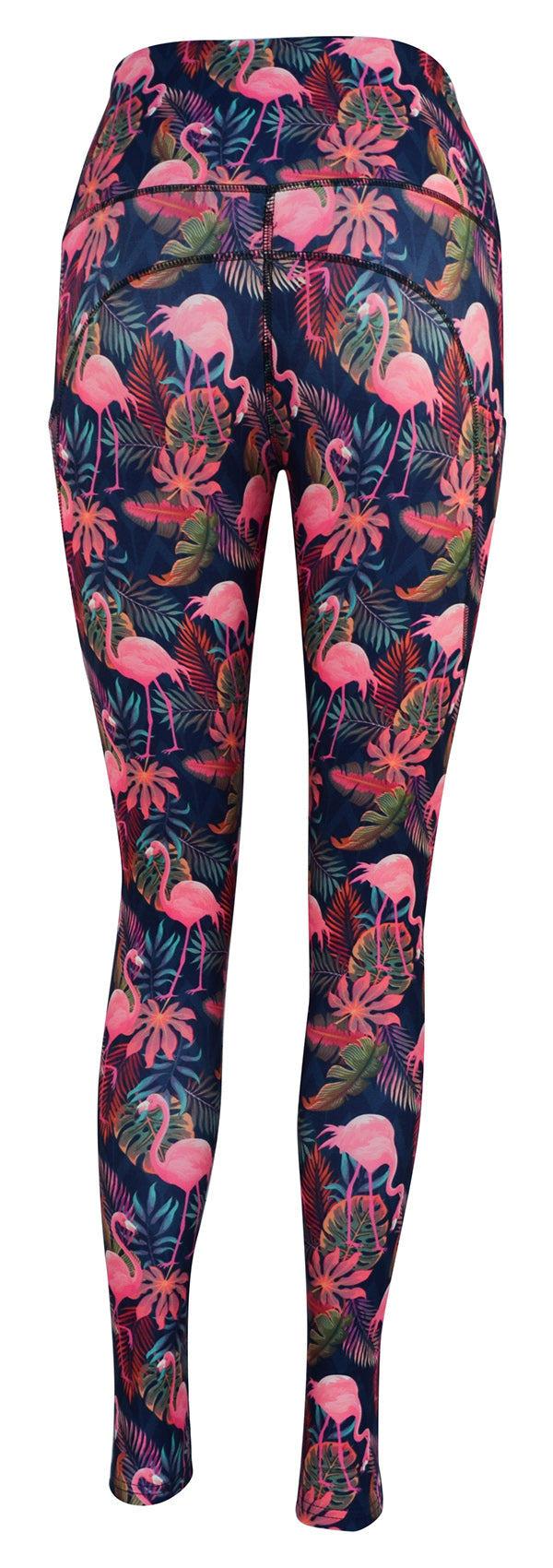 Tropical Flamingo + Pockets-Adult Pocket Leggings