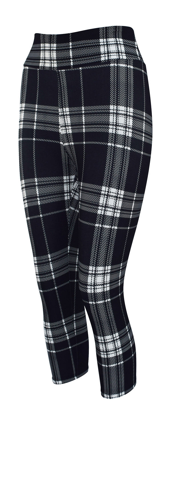 Monochrome Tartan-Adult Leggings