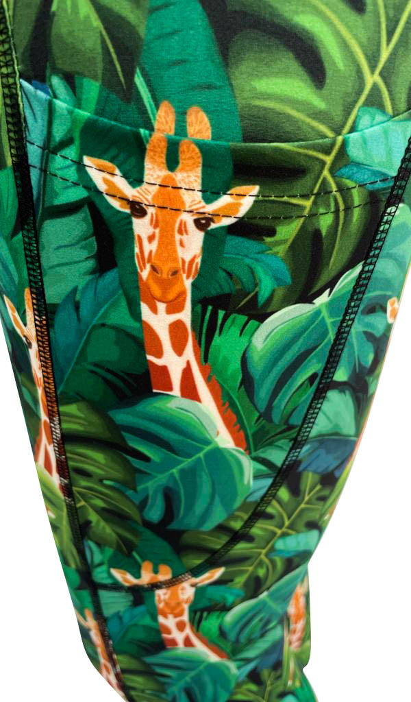 Jungle Giraffe + Pockets-Adult Pocket Leggings