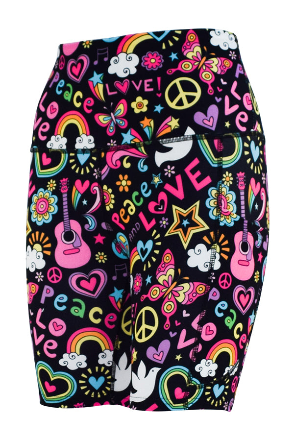 Peace & Love Shorts + Pockets-Pocket Shorts