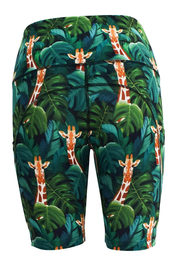 Jungle Giraffe Shorts + Pockets-Pocket Shorts